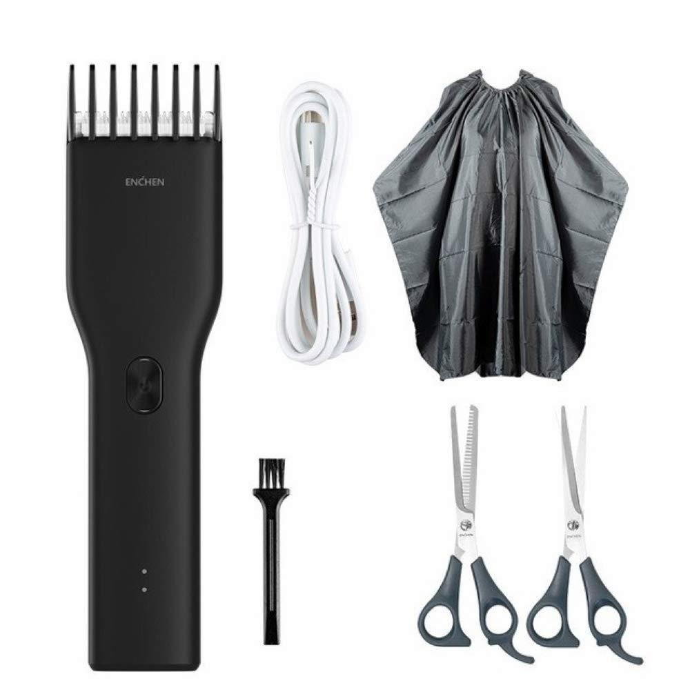 [Australia] - Hair Clippers For Men USB C Fast Charging Hair Trimmer Cordless Hair Cutter Rechargeable Beard Trimmer Grooming Shaver Ceramic Cutter 0.7-21mm Adjustable with 2 Hair Scissors and 1 Haircut Cape Kit Black with Scissors 