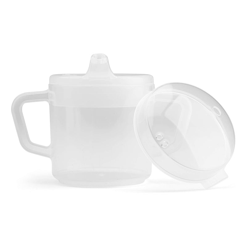 [Australia] - Small Two-Handle 8oz Adaptive Sippy Cup Mug for Elderly, Disabled, and Therapeutic Use - PSC53 Dishwasher Safe, Latex and BPA Free Small (Pack of 1) Translucent Clear 