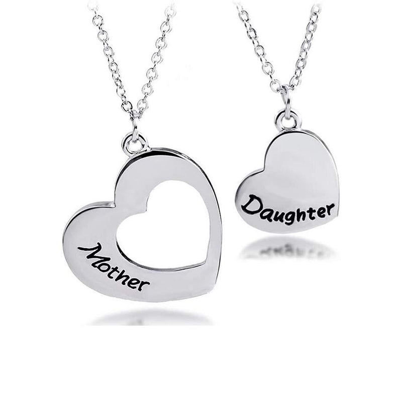 [Australia] - KUIYAI Mother Daughter Necklace Set of 2 Matching Heart Mom and Me Jewelry Mother daughter NS 