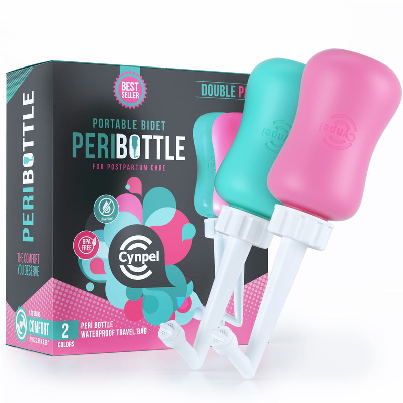 [Australia] - Cynpel Peri Bottle for Postpartum Essentials, Feminine Care | The Original Portable Bidet, Hemmoroid Treatment… (2 Count (Pack of 1), Combo Pack) 2 Count (Pack of 1) 