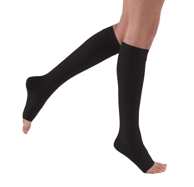 [Australia] - JOBST Relief Knee High 30-40 mmHg Compression Stockings, Open Toe, Black, Large Full Calf 