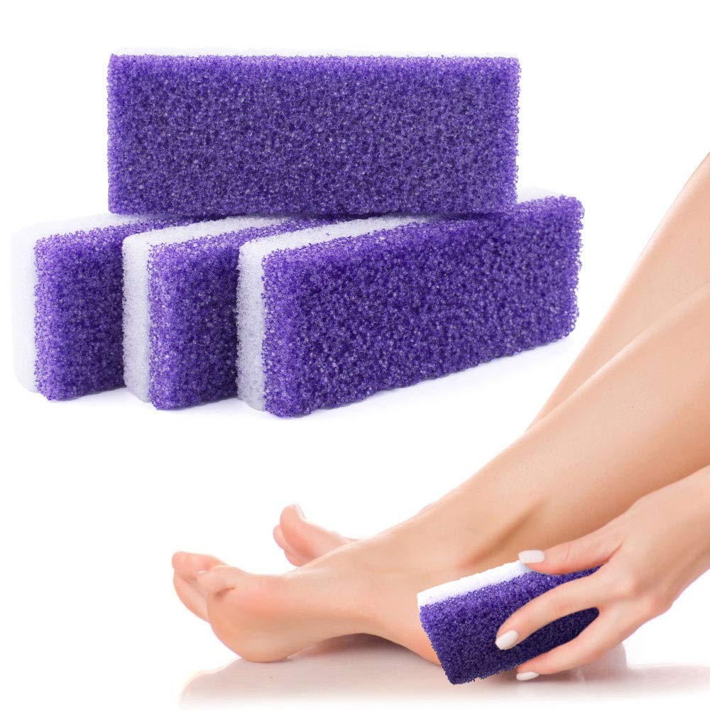 [Australia] - 4 Pack Foot Pumice Stone 2 in 1 Double Side PU Pedicure Stone Dead Hard Skin Callus Scrubber Remover Tool for Smooth Feet and Hands (Purple) Purple 
