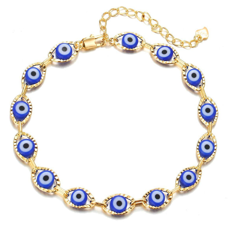 [Australia] - choice of all Evil Eye Ankle Bracelet for Women,Navy Blue Evil Eye Bearfoot Chain Gold Anklets for Girls A:blue evil eye 