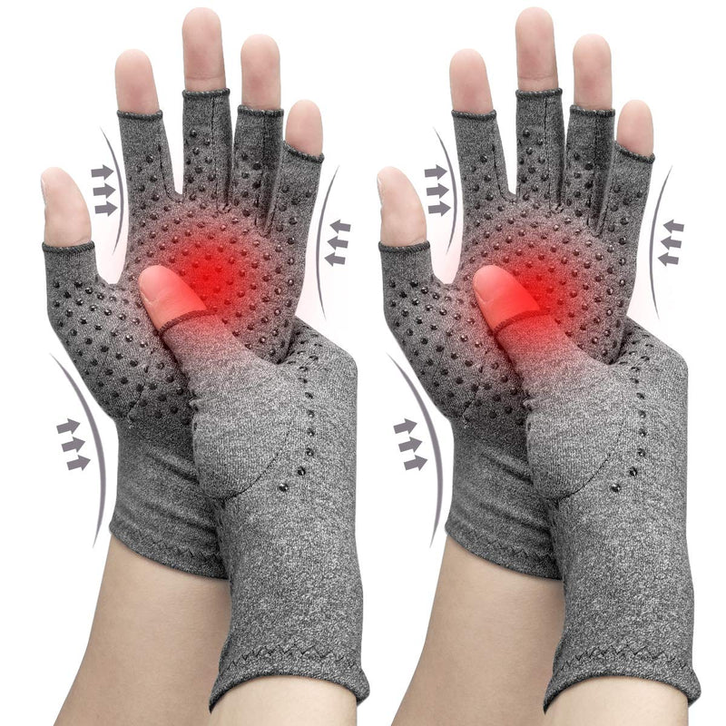 [Australia] - DRNAIETY 2 Pairs Arthritis Compression Gloves, Relieve Arthritis, Rheumatoid, Osteoarthritis, Carpal Tunnel Pain, Compression Gloves for Arthritis for Women & Men, Anti-Slip Glue dot Gloves for Work Small 