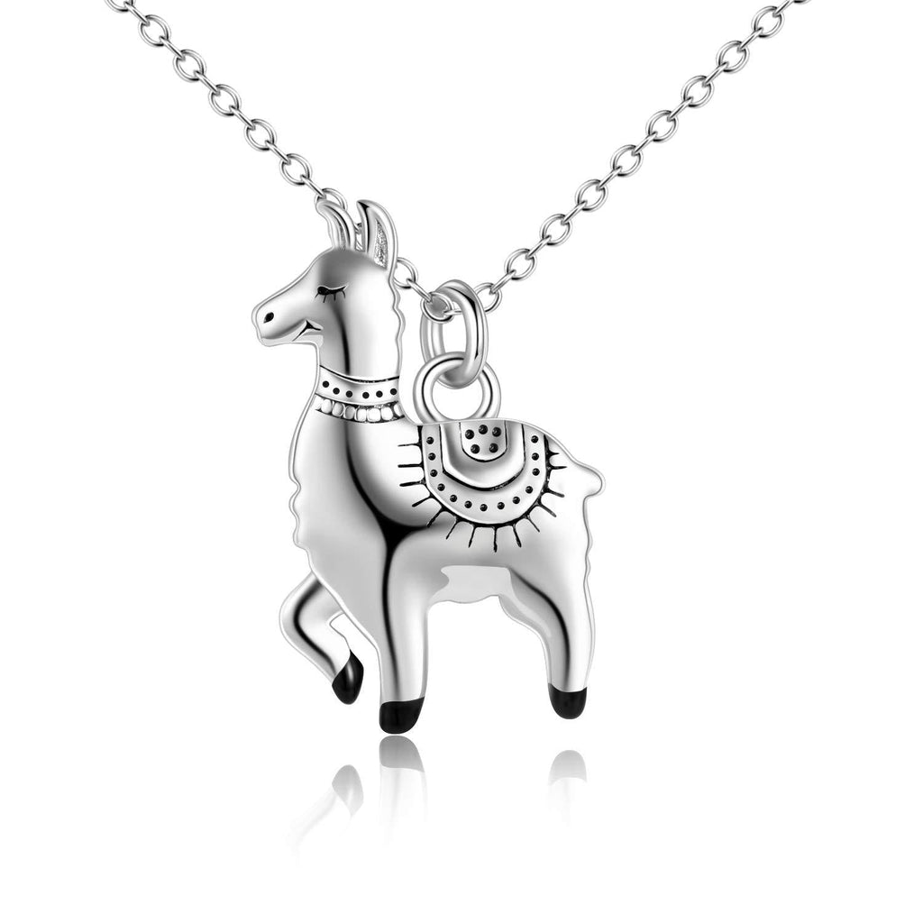 [Australia] - ONEFINITY Animal Necklace Sterling Silver Llama/Panda/Elephant/Squirrel Necklace Cute Animal Pendant Jewelry for Women Gifts Alpaca llama 