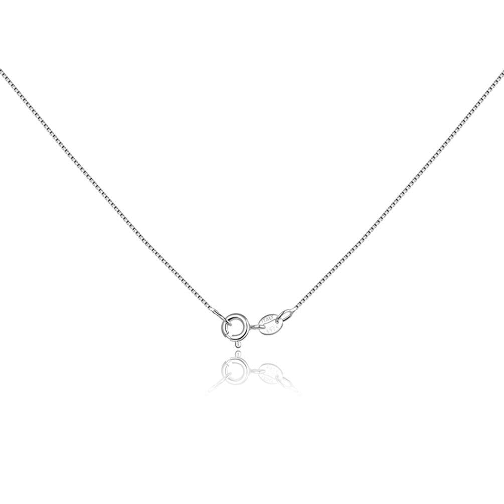 [Australia] - 925 Sterling Silver Chain Necklace for Women Girls 0.8mm Box Chain Necklace Upgraded Spring-Ring Clasp-Italian Necklace Chain,Super Thin & Strong 16/18/20/22/24 Inch 16.0 Inches 