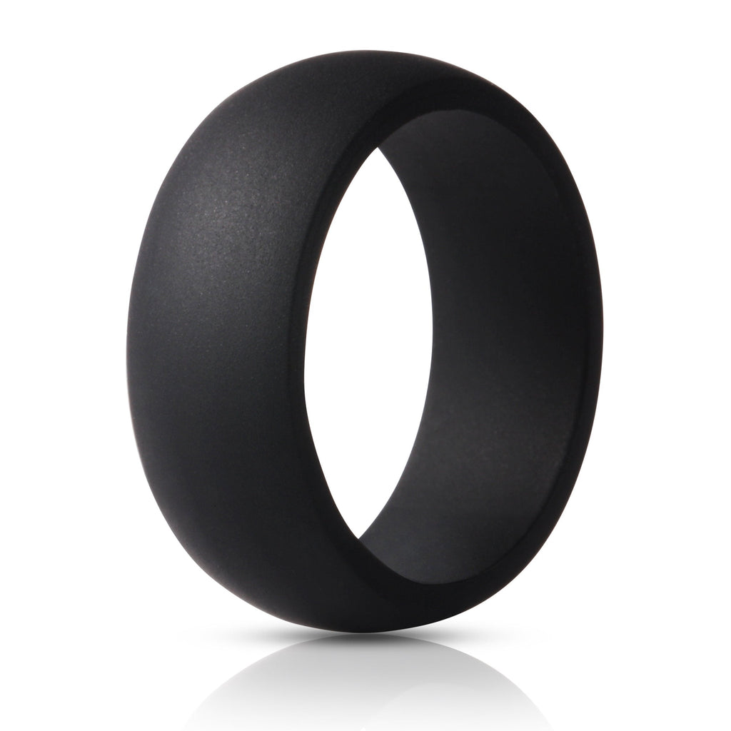 [Australia] - ThunderFit Silicone Wedding Ring for Men - 8.7mm Wide - 2.5mm Thick Black 4.5 - 5 (15.7mm) 