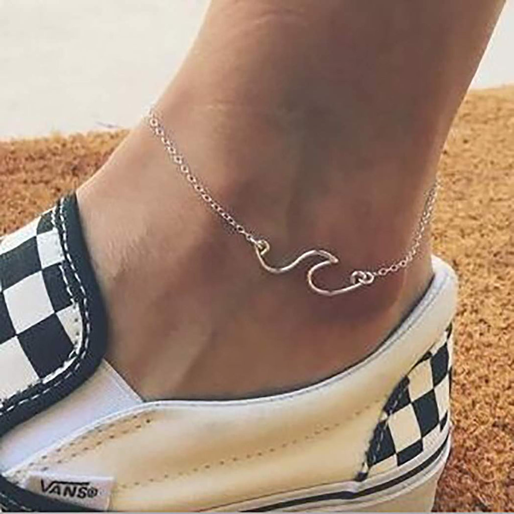 [Australia] - YBSHIN Boho Anklet Geometric Ankle Bracelet Chain Foot Jewelry for Women and Girls (Silver) Silver 
