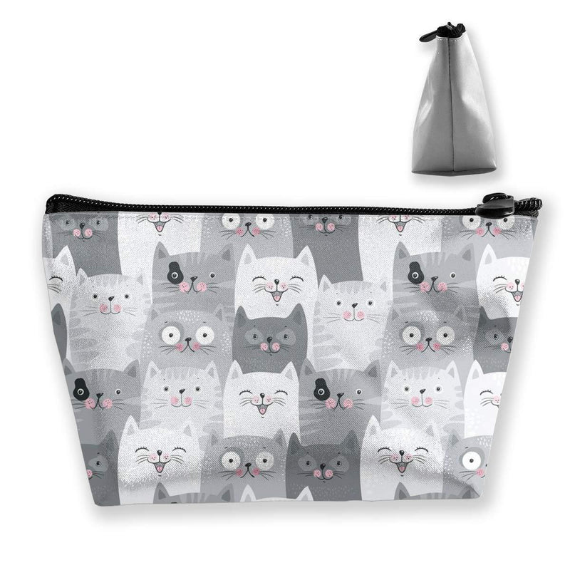 [Australia] - Cute Cartoon Cats Roomy Cosmetic Bag Waterproof Travel Makeup Toiletry Pouch Small Accessories Organizer with Zipper for Teens Girls Purse Cute Cartoon Cats 