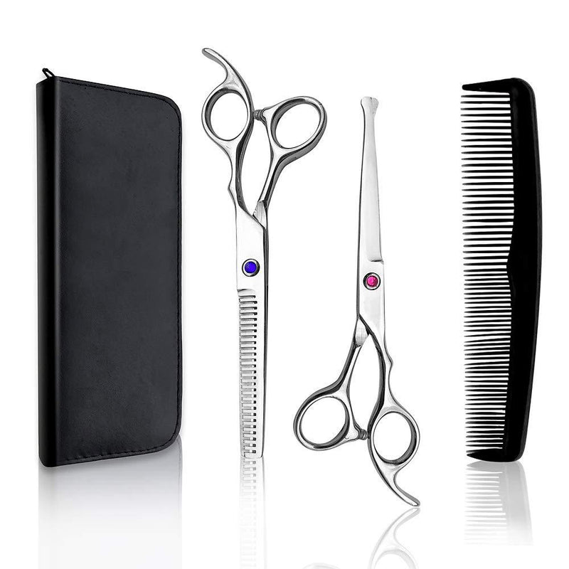 [Australia] - Professional Hair Scissors Barber Shears 6.5-inch Hair Cutting Scissors Salon Thinning Scissors for Women Men Kids ,Salon, Home red2 