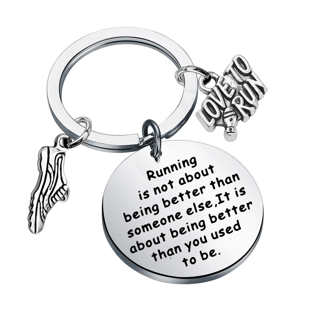 [Australia] - WSNANG Runner Gift Running is About Being Better Than You Used to Be Keychain Marathon Runner Jewelry Track Gift Inspiration Gift for Runner Running Keychain 