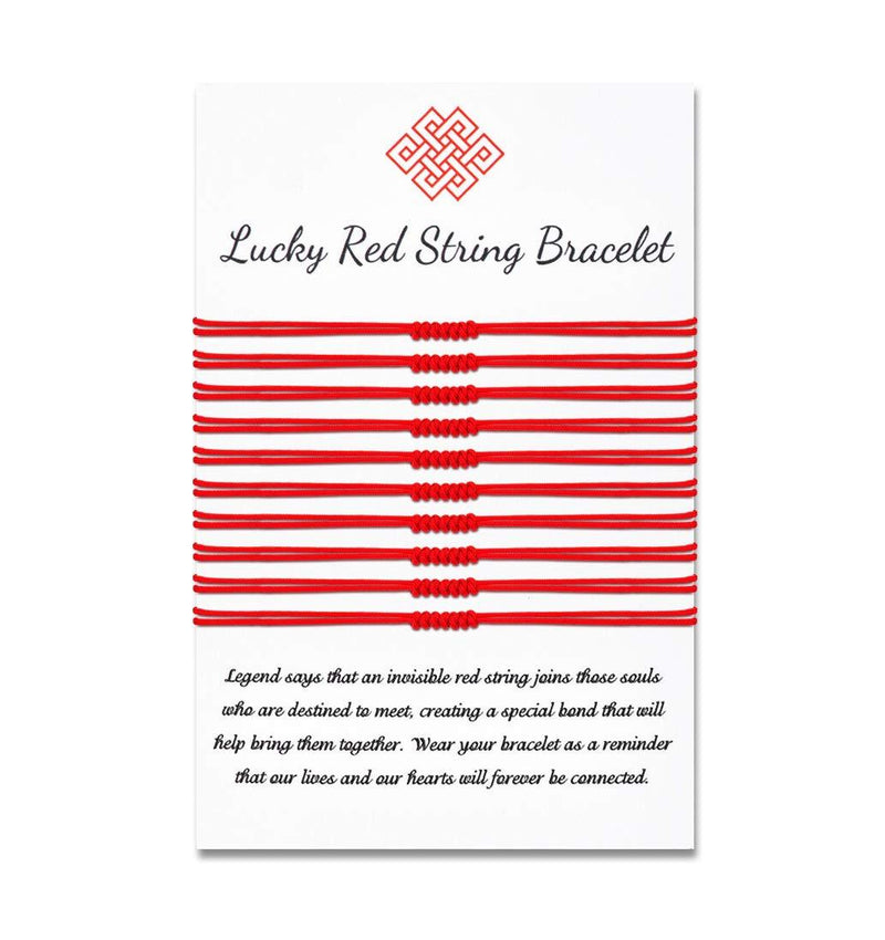 [Australia] - Seyaa Red String Bracelet 7 Knots Kabbalah Protection Good Luck Thread Handmade String Bracelets for Women Men Girls Boys Family Friends 10pcs 