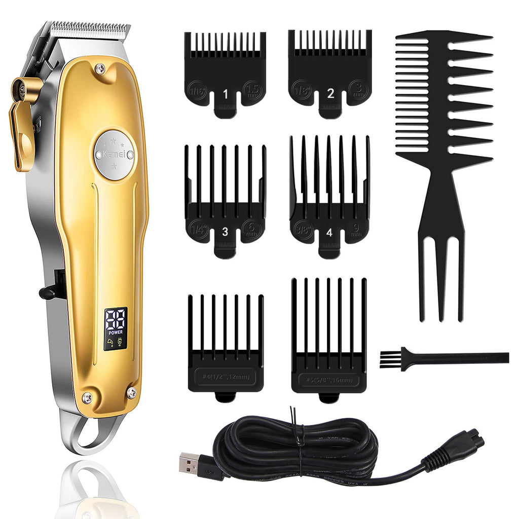[Australia] - Kemei Professional Hair Clippers Hair Trimmer for Men Cordless Mens Hair Cutting Kit Kemei 1986 Pro for Barbers with LED Display Rechargeable Quite 