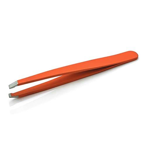 [Australia] - Effective Eyebrow Slanted Tweezer Covered with Colour Silicon (Orange) Orange 