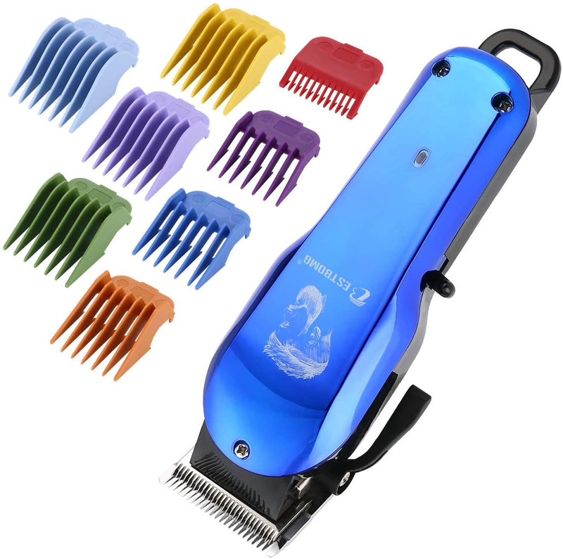 [Australia] - Professional Cordless Hair Clipper for Men Hair Haircuttings Kit Mustache Body Grooming Kit Rechargeable Hair Trimmer for Men Stylists Barbers Kids Home (Blue) Blue 