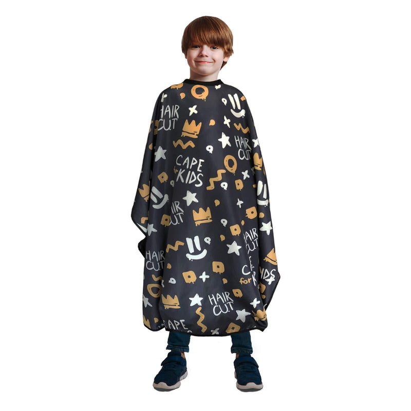 [Australia] - Barber Cape for Kids, Pelocapa Hair Cutting Cape with Metal Snap Closures, Professional Salon Hairdressing Cape for boys, Waterproof & Light Weight & Machine Washable - 39”× 47”（Crown Pattern） Crown Pattern 
