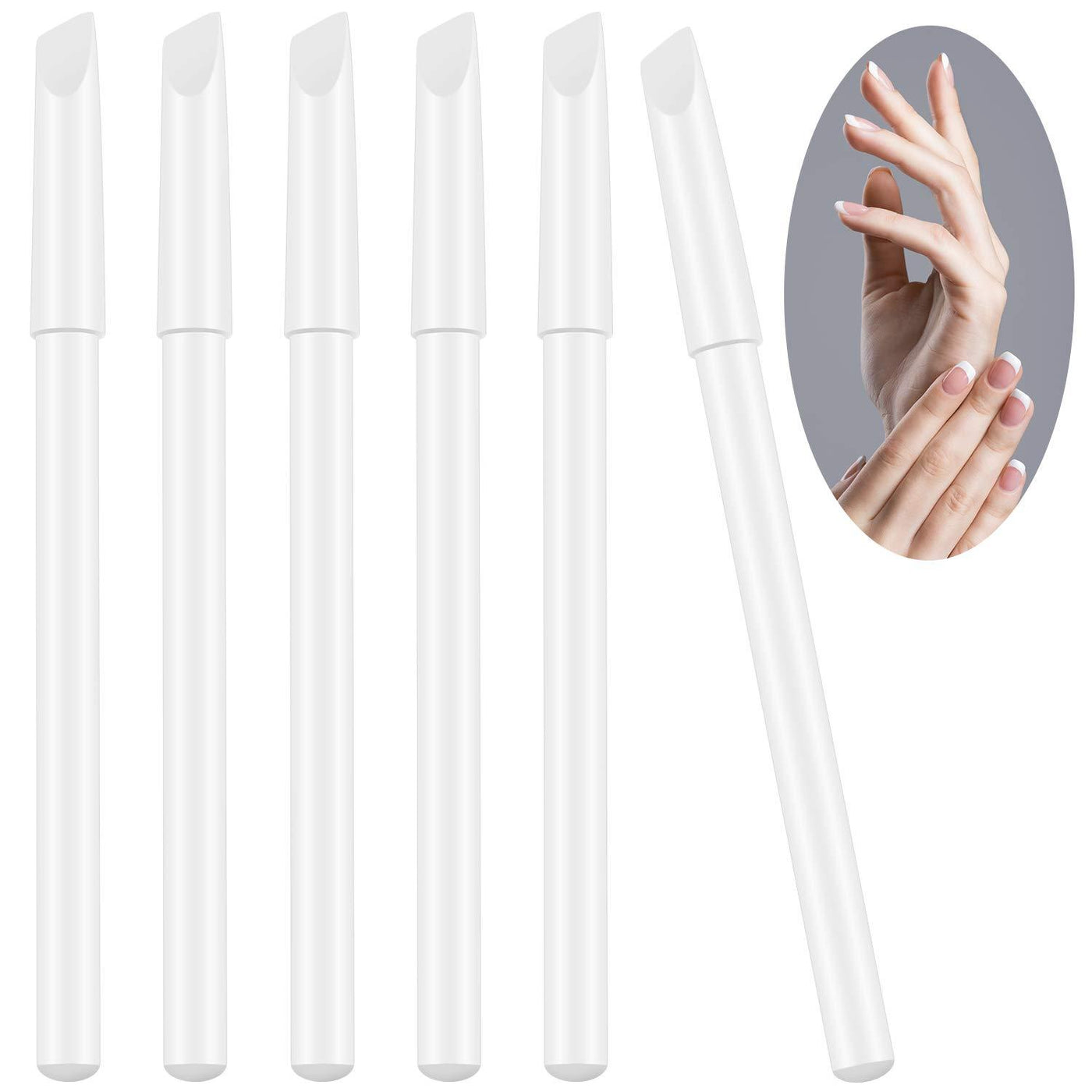 12 Pieces White Nail Pencil 2-in-1 Nail Whitening Pencils French Nail  Design Pencils with Cuticle Pusher for DIY Nail Design Manicure Supplies :  : Beauty