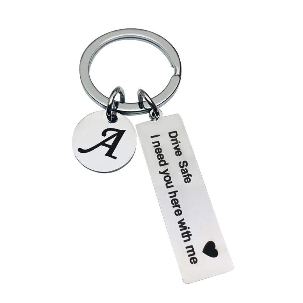 [Australia] - Drive Safe Keychain 26 Letter Keychain Drive Safe I Need You Here with Me Appreciatione Preesent Gift For Driver A 