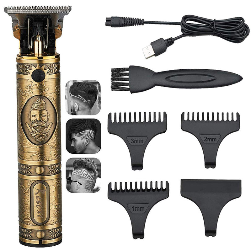[Australia] - GSKY Professional Hair Clippers for Men Electric Haircut Kit Hair Trimmer for Men with Low Noise Adjustable Cordless & Rechargeable Electric Shaver Haircut Clipper with Guide Combs… Gold 