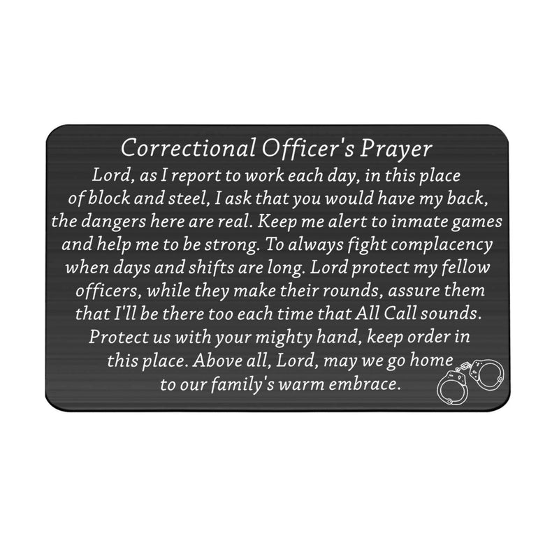 [Australia] - CHOORO Correctional Officer Prayer Wallet Card Insert Correctional Officer Jewelry Christian Gift Religious Jewelry Gift from Correctional Officer Correctional Officer Prayer Wallet Card-black 