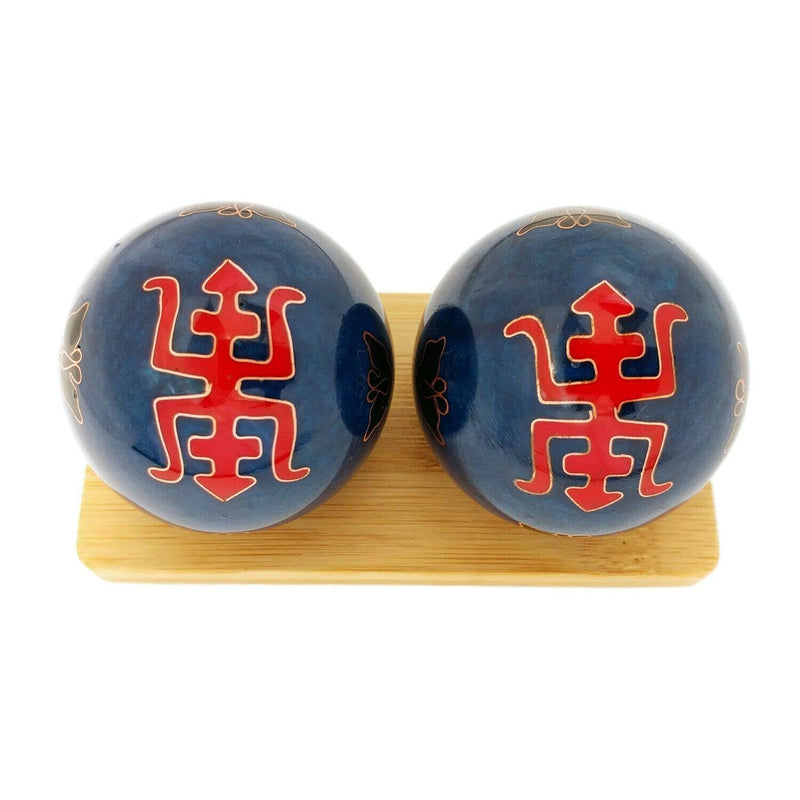 [Australia] - Top Chi Longevity Baoding Balls with Bamboo Stand (Medium 1.6 Inch) Medium 1.6 Inch 