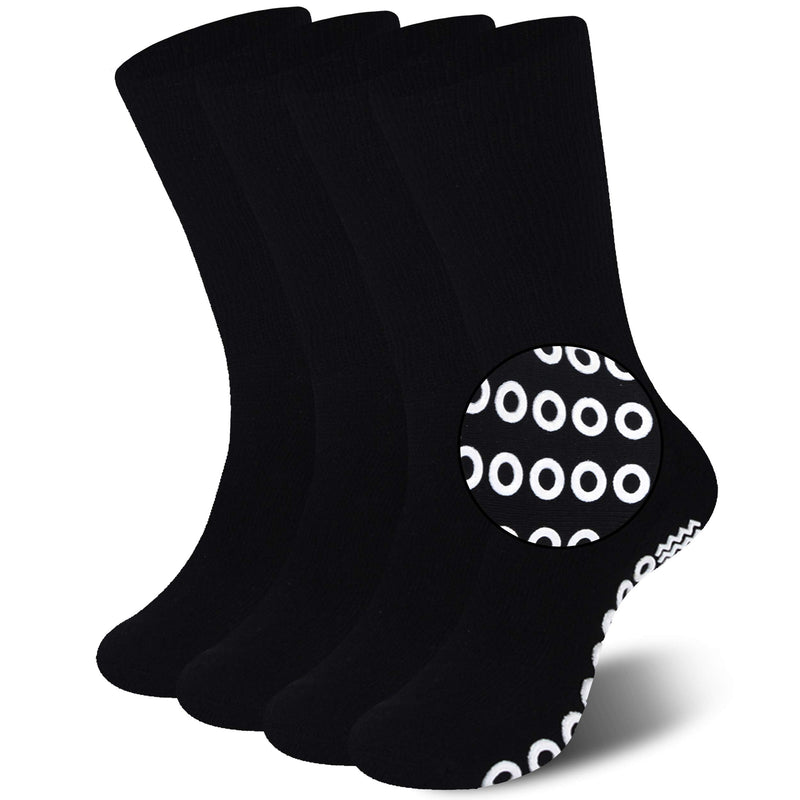 [Australia] - JSPA Business Crew Socks Soft Outdoor Recreation Light Weight Business Casual Crew Socks,4 Pairs Black Large 4 Pairs Black L: shoe size 10-13 