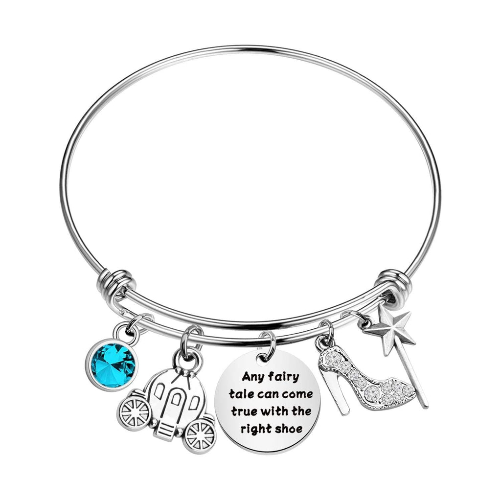 [Australia] - CHOORO Cinderella Inspired Charm Bangle Any Fairy Tale Can Come True with The Right Shoe Bracelet Fables and Fairytale Gift Any Fairy Tale bracelet 