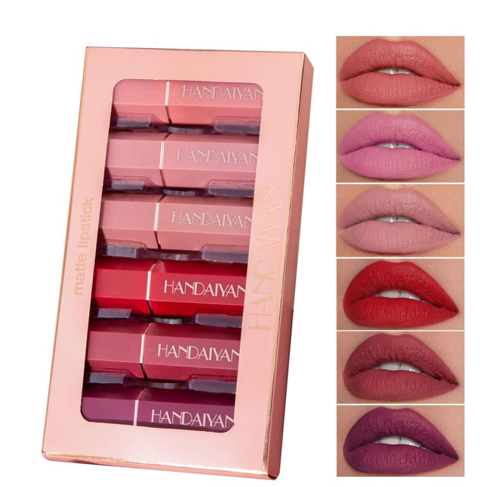 [Australia] - Skynest 6 PCS Vivid Colours Lipstick Set, Long Lasting, Moisturizing, Creamy Texture, Soft, Watermelon Flavored Lipstick With Gift Box 