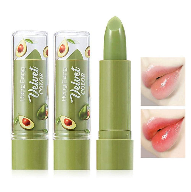 [Australia] - Btspring 2 Pack Avocado Lipstick, Long Lasting Nutritious Lip Balm Lips Moisturizer Magic Temperature Color Change Lip Gloss (Green) 