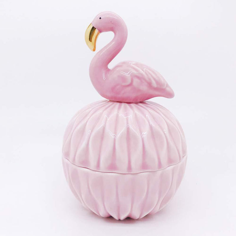 [Australia] - Gishima Ceramic Flamingo Figurine Trinket Box for Jewelry Storage,Jewelry Box,Trinkets Tower,Wedding Candy 
