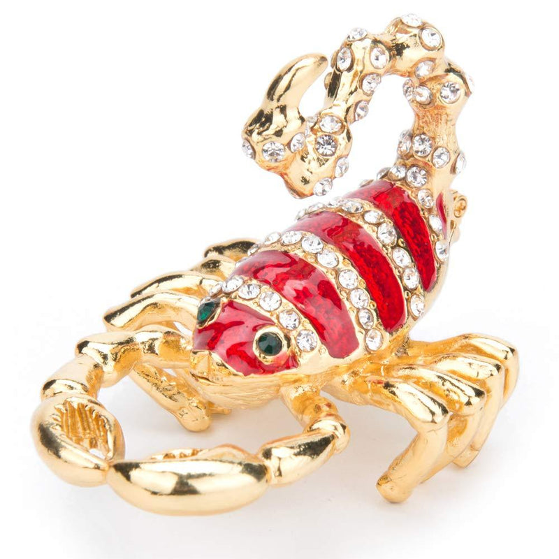 [Australia] - Furuida Scorpion Trinket Boxes Hinged Enameled Jewelry Box Animal Figurine Ornament Craft Gift for Home Decor 