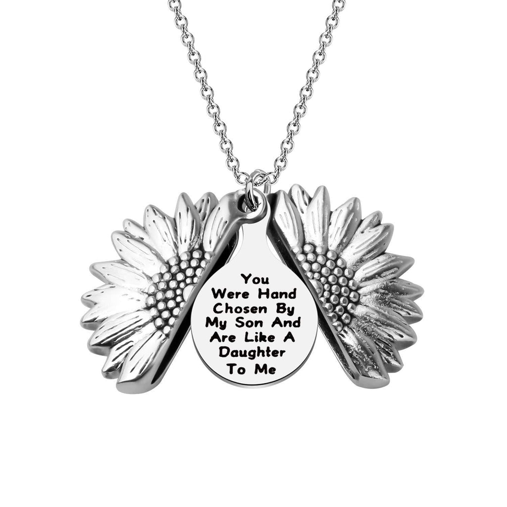 [Australia] - FEELMEM Sunflower Necklace Daughter In Law Gift You Were Hand Chosen By My Son And Are Like A Daughter Necklace Gift for Daughter-in-law from Mother In Law 