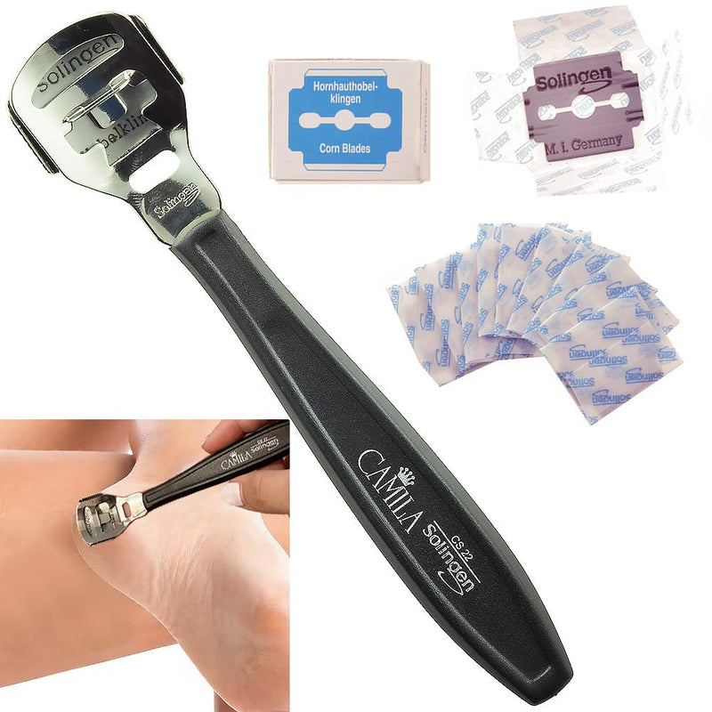 [Australia] - Camila Solingen CS22 5 1/2" Corn Plane Foot Callus Remover, Hard Skin Heel Shaver Pedicure Cutter Kit for Feet and CS23 /10 Spare Blades, Pedicure Tools for Healthy Foot Care Made in Solingen Germany CS22-CS23 