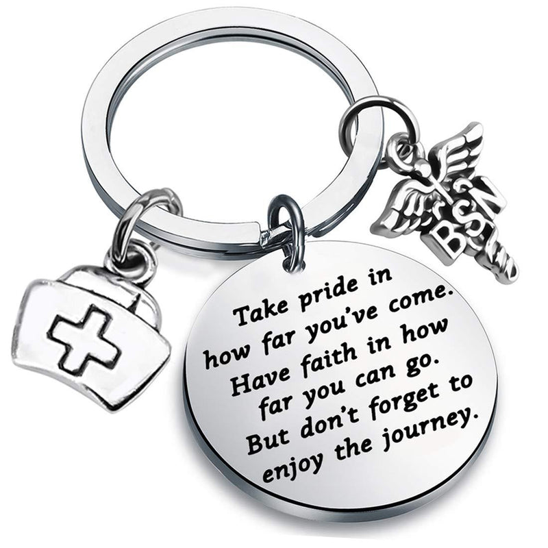 [Australia] - FUSTMW BSN Gift Keychain BSN Graduation Gifts Bachelor of Science Nursing Gift Medical Student Gift Nursing School Gift Nurses Gift BSN keychain 