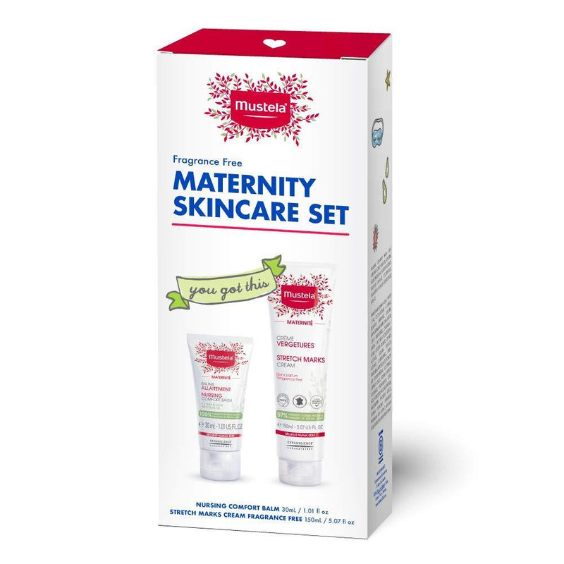 [Australia] - Mustela Maternity Pregnancy Skincare Set - Nursing Comfort Balm & Stretch Marks Cream - with Natural Ingredients - Fragrance Free - 2 Items Set 