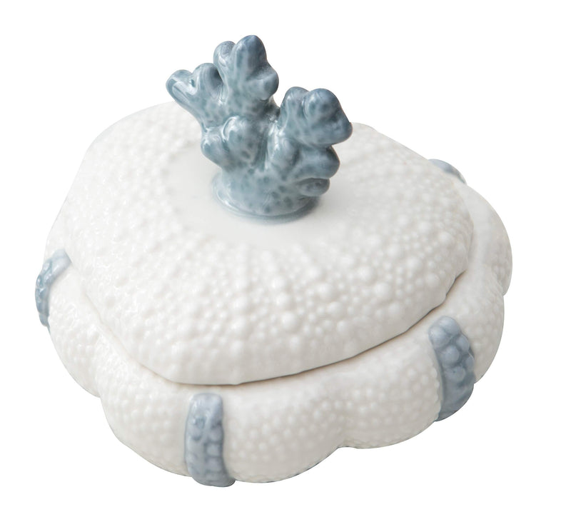 [Australia] - Ceramic Jewelry Case Trinket Ring Holder Jewelry Box with Removable Blue Coral Lid - Perfect for Wedding Anniversary, Birthday, Bridal Gift & Bathroom, Dresser, Night Stand. 