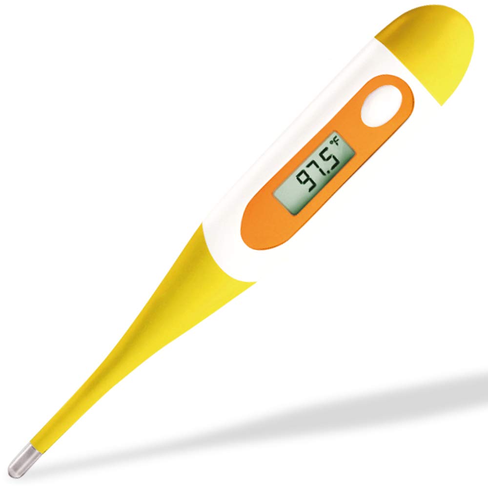 [Australia] - Digital Oral Thermometer for Adults Baby Infant Thermometer,Easy@Home Medical Thermometer,Basal Body Temperature Thermometer for Rectal Mouth Underarm with Fever Alarm EMT-021-Yellow 