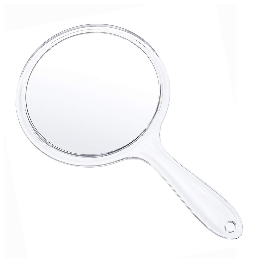 [Australia] - TOPYHL Makeup Hand Mirror, Double-Sided 3X 1x Magnifying Large Travel Handheld Mirror Cosmetic Mirror Acrylic Clear Finish Round Mirror (White) White 