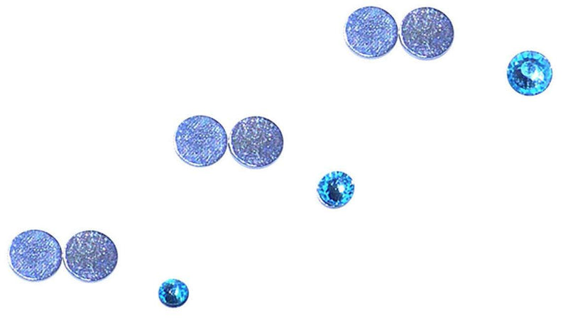 [Australia] - DesignedDazzle 2mm Height Three Small Round Cut CZ Stainless Steel Falso Faux Fake Magnetic Nose Stud Earrings Aquamarine 