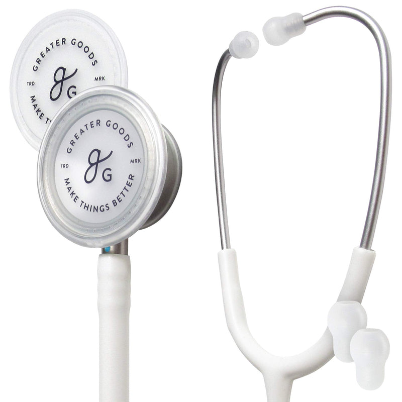 [Australia] - Greater Goods Premium Dual-Head Stethoscope - Affordable, Clinical Grade Option for Doctors, Nurses, Students, or in The First Aid Kit for Home (White) White 
