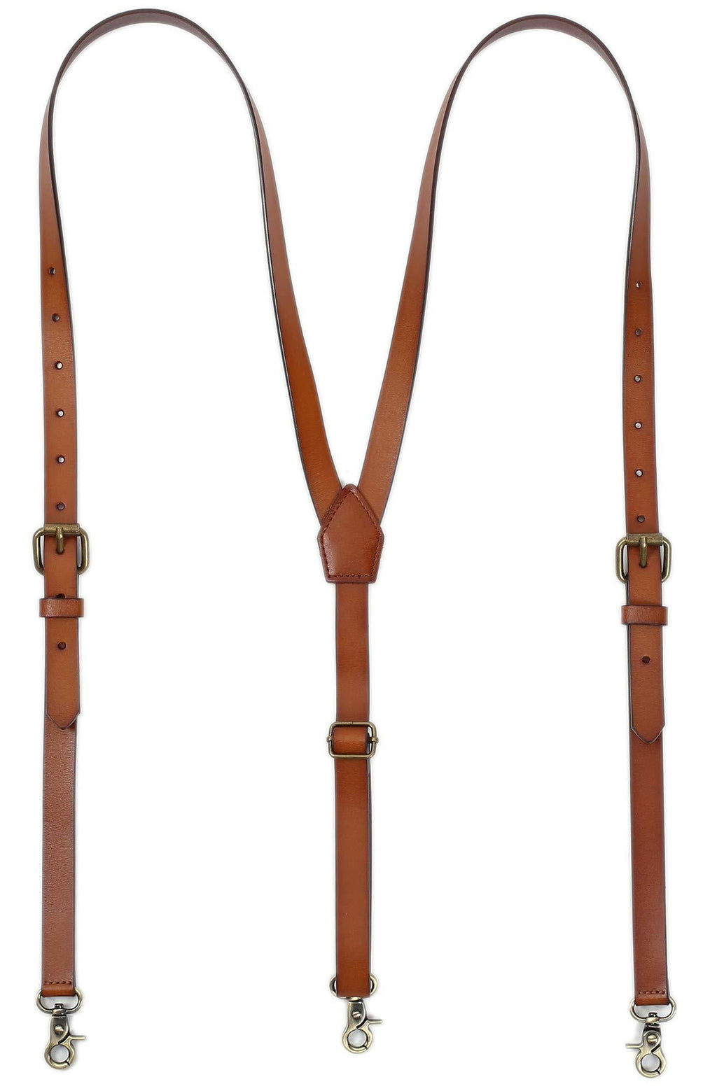 [Australia] - Leather Suspenders For Men, Personalized Brown Genuine Leather, Groomsmen Gifts L Fits 5'2"--6'23" 