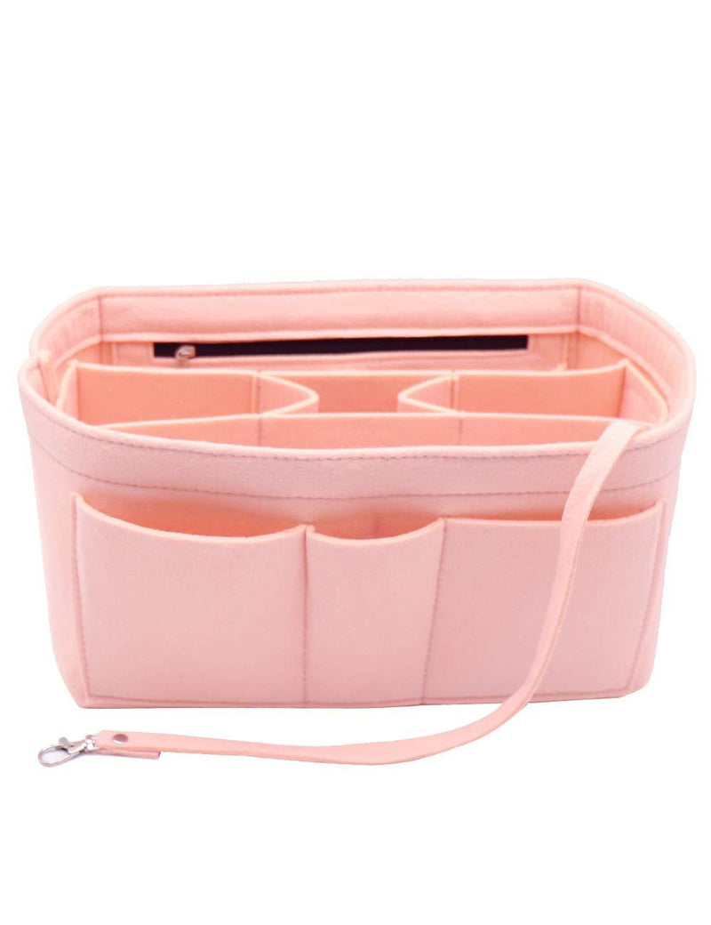 [Australia] - Felt Fabric Purse Tote Diaper Bag Organizer Insert Bag in Bag with Zipper Inner Pocket For Neverfull Speedy Small Pink 