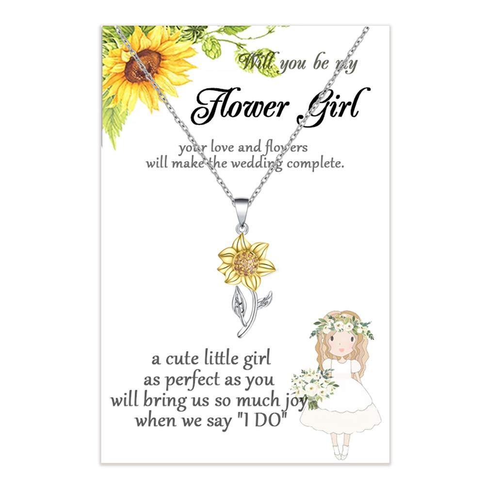 [Australia] - Tarsus Will You be My Flower Girl Necklace Jewelry Accessories Proposal Gift for Little Girls 