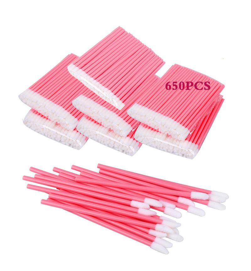 [Australia] - 650PCS Disposable Lip Brushes Lip Gloss Applicators Make Up Brush Lipstick Lip Gloss Wands Makeup Applicators Brushes Applicator Tool Makeup Beauty Tool Kits Disposable Lip Brushes Tool Kits Pink 