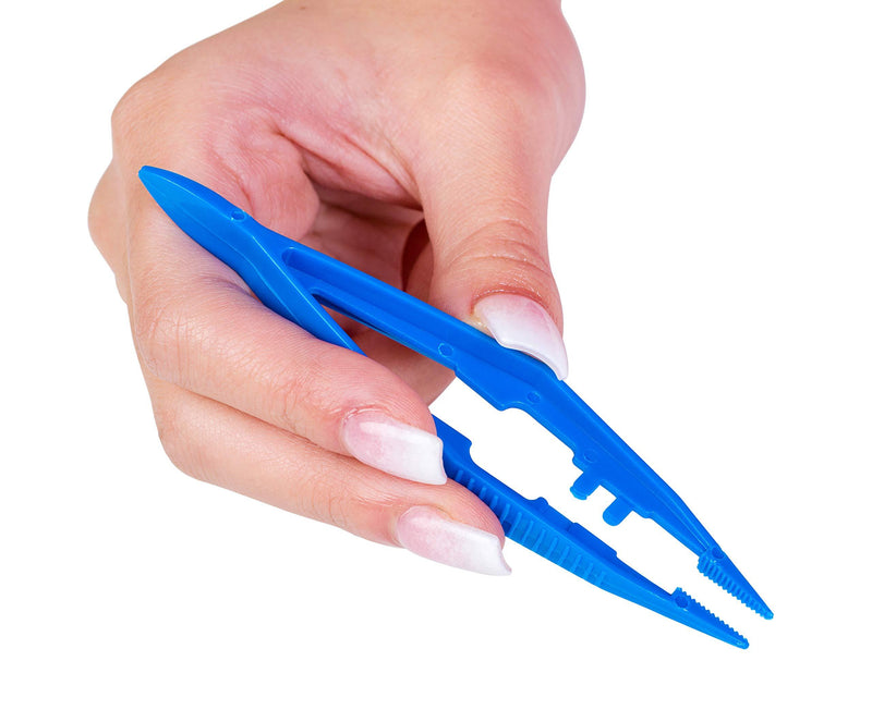 [Australia] - PrimeMed Thumb Forceps - Individually Wrapped Blue Plastic Tweezers (10 Count) 10 Count 