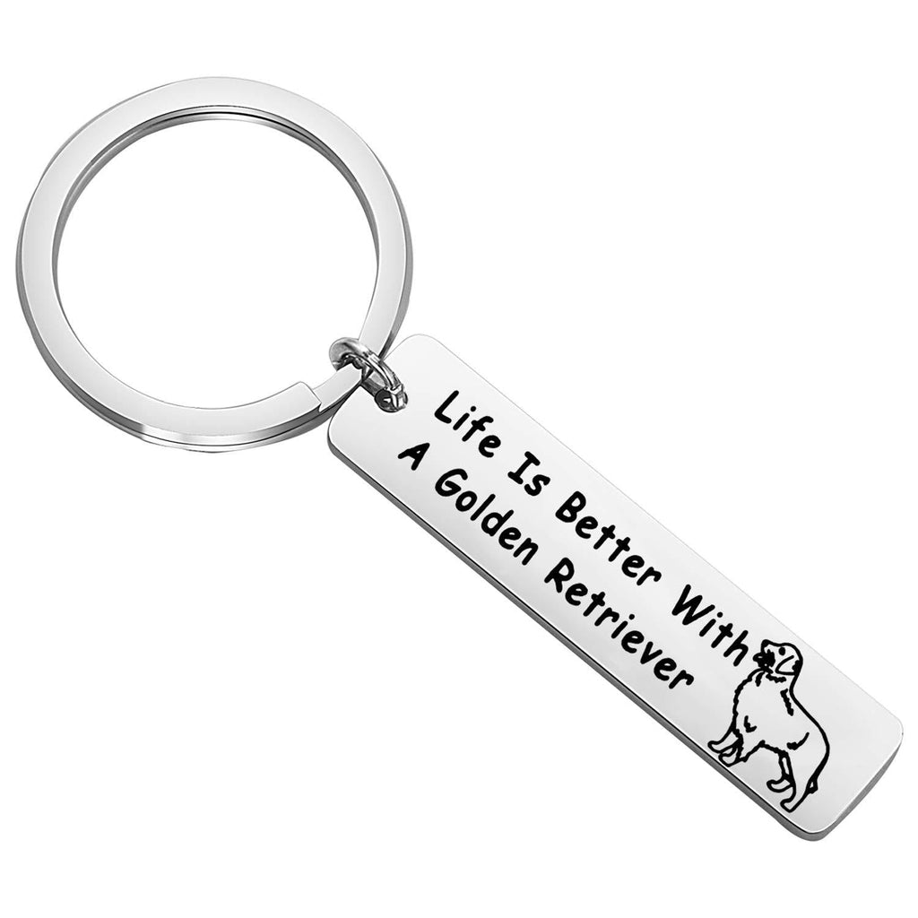 [Australia] - LQRI Golden Retriever Lover Gifts Dog Lover Gifts Life is Better with A Golden Retriever Keychain Pet Jewelry Golden Retriever Dog Mom Dog Dad Gifts Dog Owner Gifts silver 