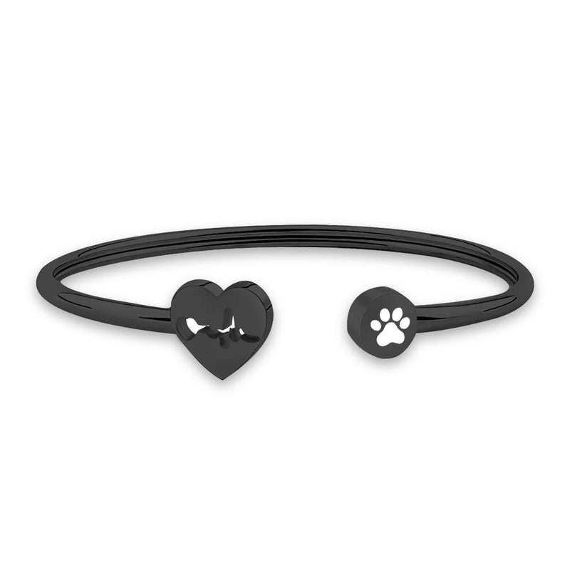 [Australia] - WUSUANED Heart Beat Dog Paw Necklace Bracelet Vet Tech Jewelry Gift for Veterinarian Nurse Vet Students vet bracelet black 