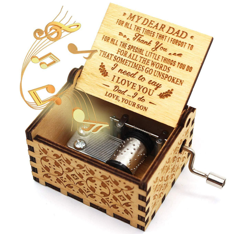 [Australia] - ukebobo Wooden Music Box- You are My Sunshine Music Box, from Son to Dad, Unique Music Box for Dad - 1 Set 