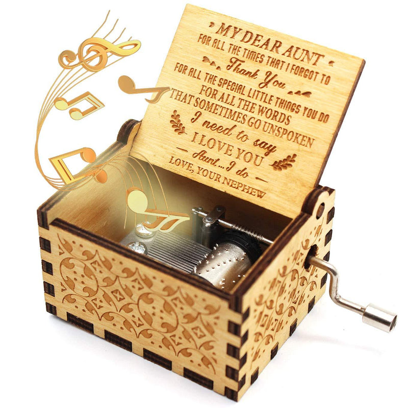 [Australia] - ukebobo Wooden Music Box- You are My Sunshine Music Box, from Nephew to Aunt, Unique Music Box for Aunt - 1 Set 