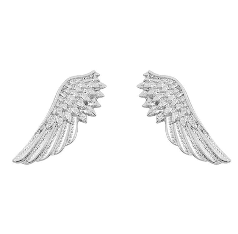 [Australia] - Angel Wings Brooch Pins for Men Shirt Studs Men's Accessories Angel Pins for Women Silver 